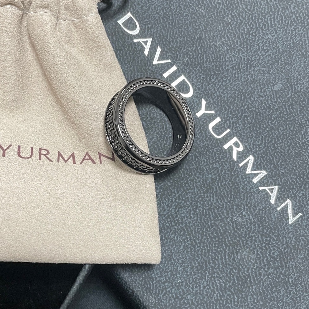 David Yurman Black Rotating Braided Band Ring